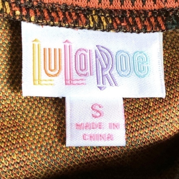 LuLaRoe Cassie Skirt Small Brown Pixel Rose Floral Print Stretch Pencil NWT - Picture 7 of 8